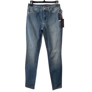 NWT NYDJ Super Skinny Womens Jeans Stretch Rhinestone Back Size 2 Made in USA